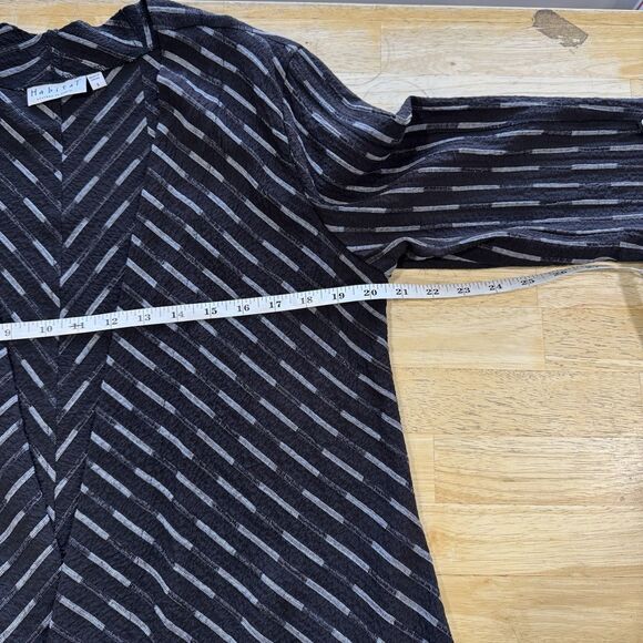 Habitat Crepe Open Shark Bite Long Thin Blazer Cardigan Modern Top Small Black - Picture 6 of 11